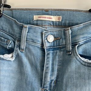 Levi’s 710 Super Skinny Light Blue Distressed Women's Jeans